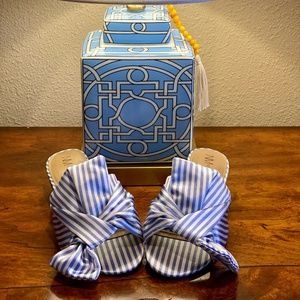 Neiman Marcus Knotted Striped Sandals